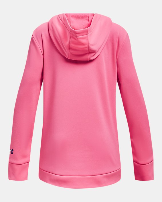Girls' Armour Fleece® Branded Hoodie, Pink, pdpMainDesktop image number 1